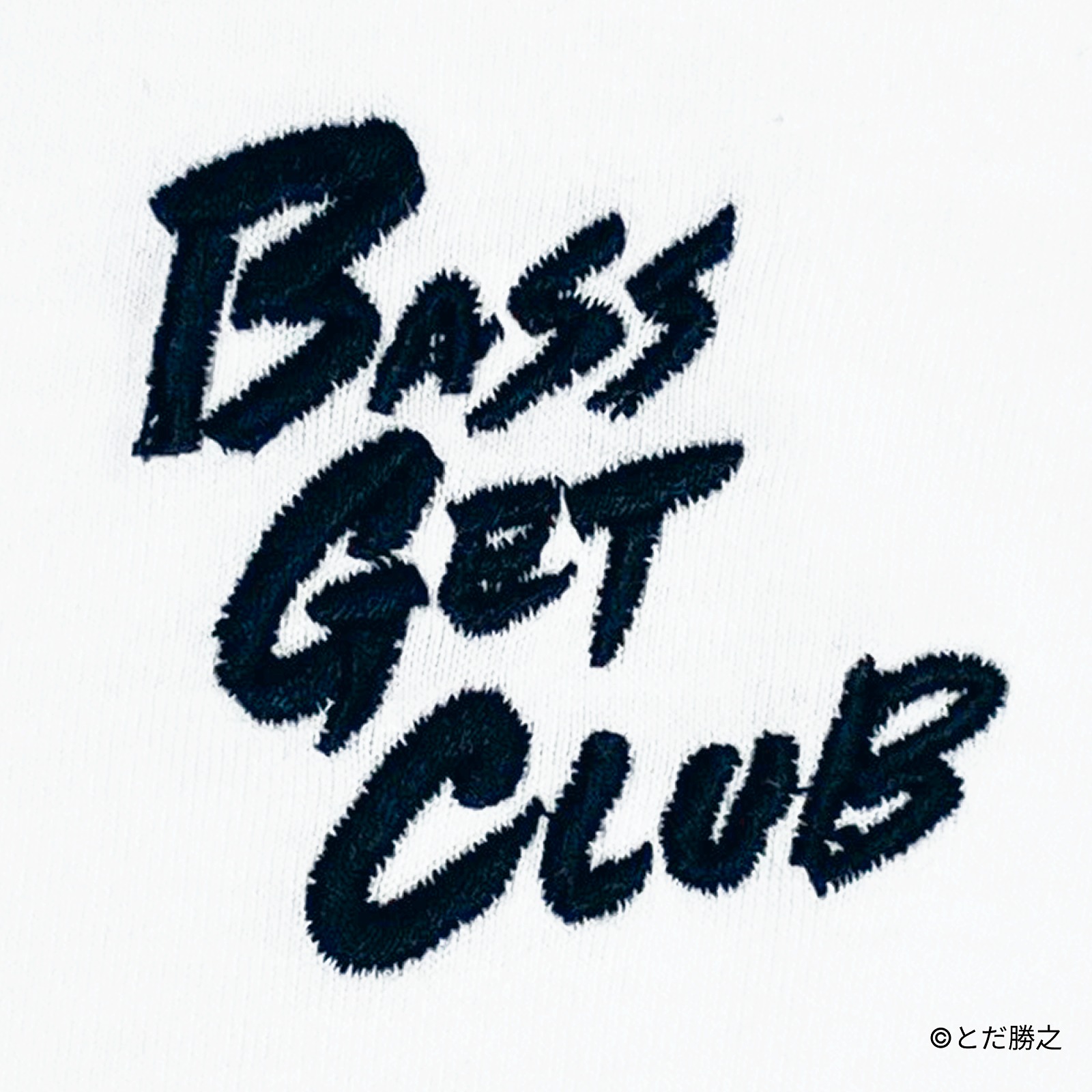 Mr.釣りどれん/刺繍ロゴTシャツ(BASS GET CLUBロゴ)/ホワイト