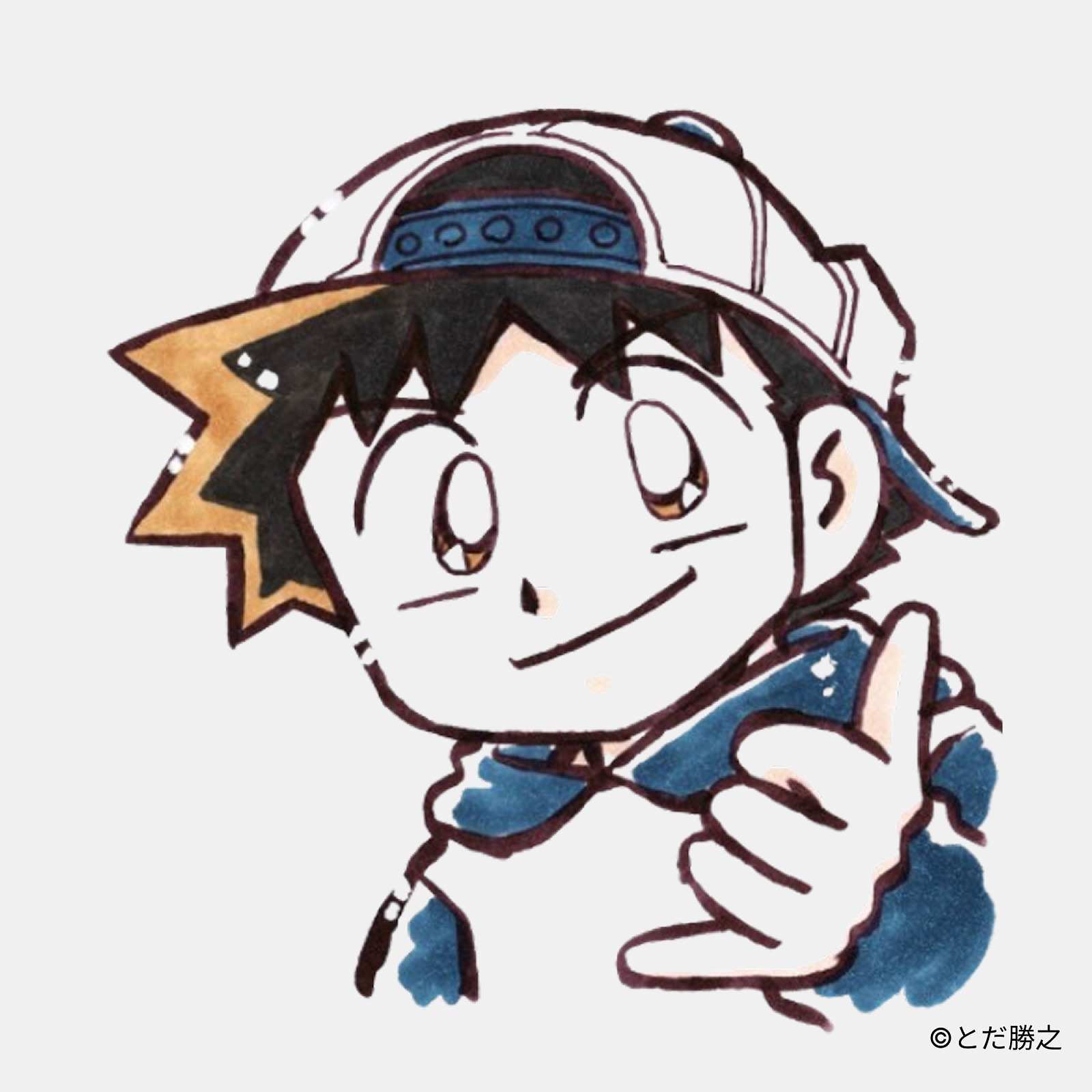 Mr.釣りどれん/プリントキャラクターTシャツ(本栖釣太)/ホワイト