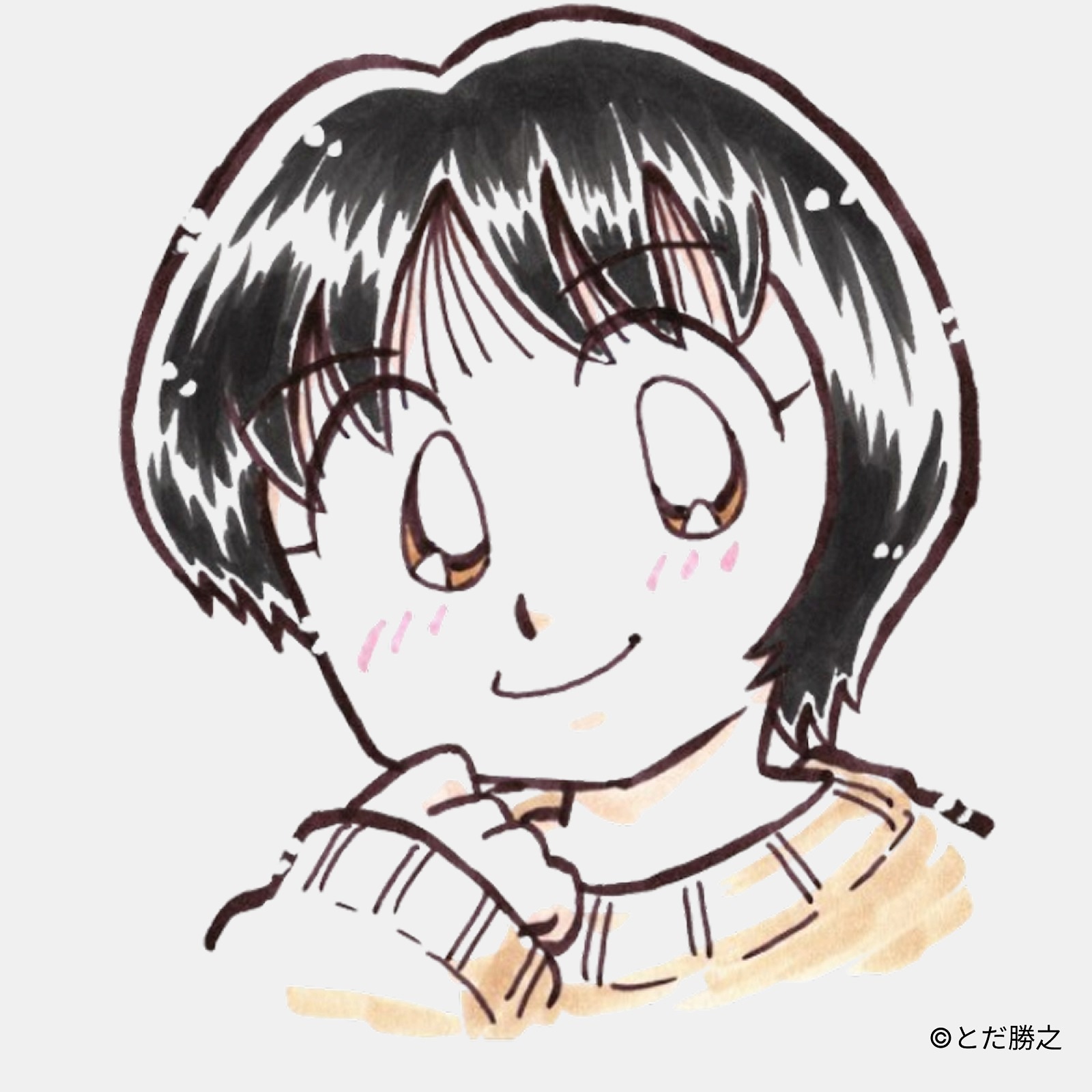 Mr.釣りどれん/プリントキャラクターTシャツ(ヒロスレ涼美)/ホワイト