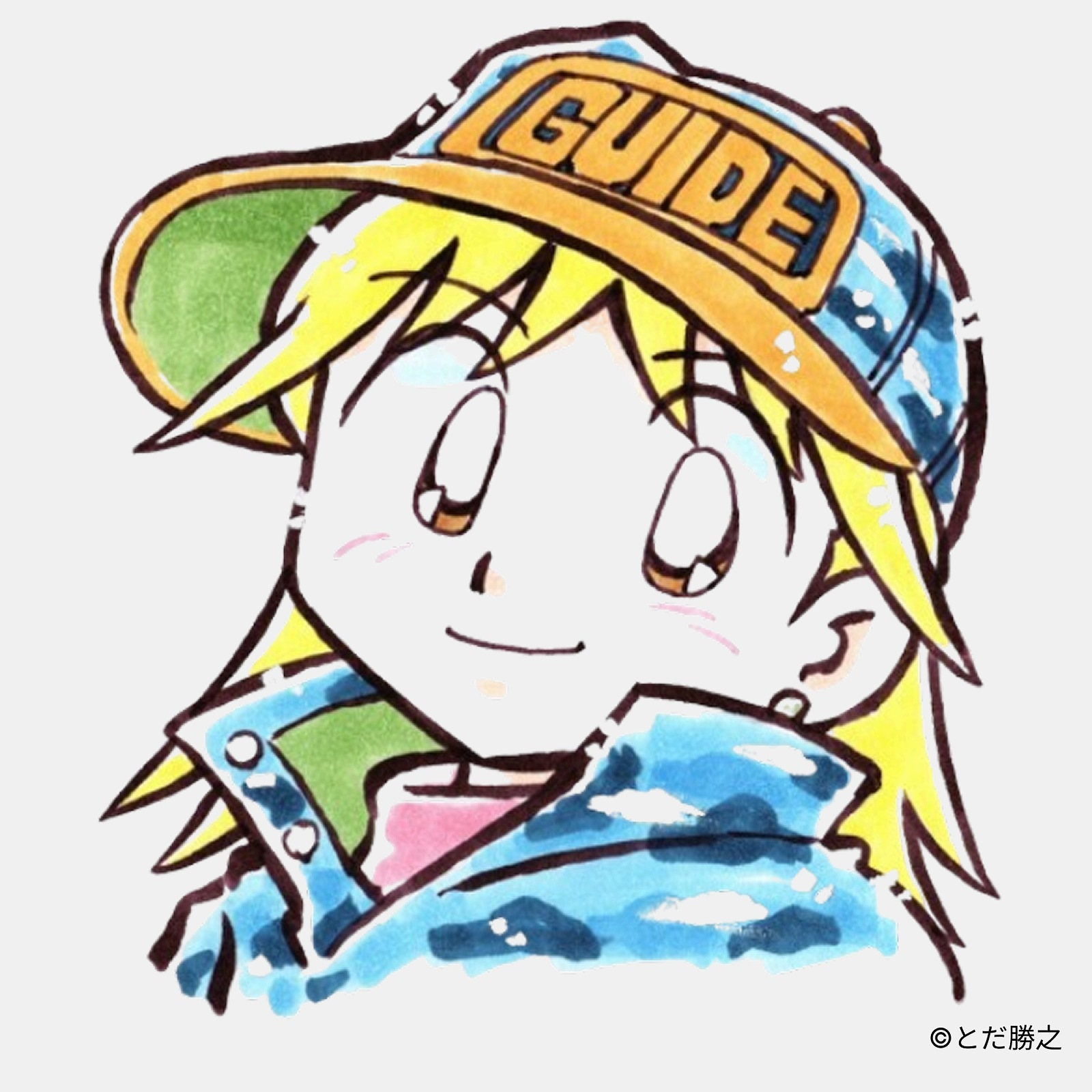 Mr.釣りどれん/プリントキャラクターTシャツ(海堂わかば)/ホワイト