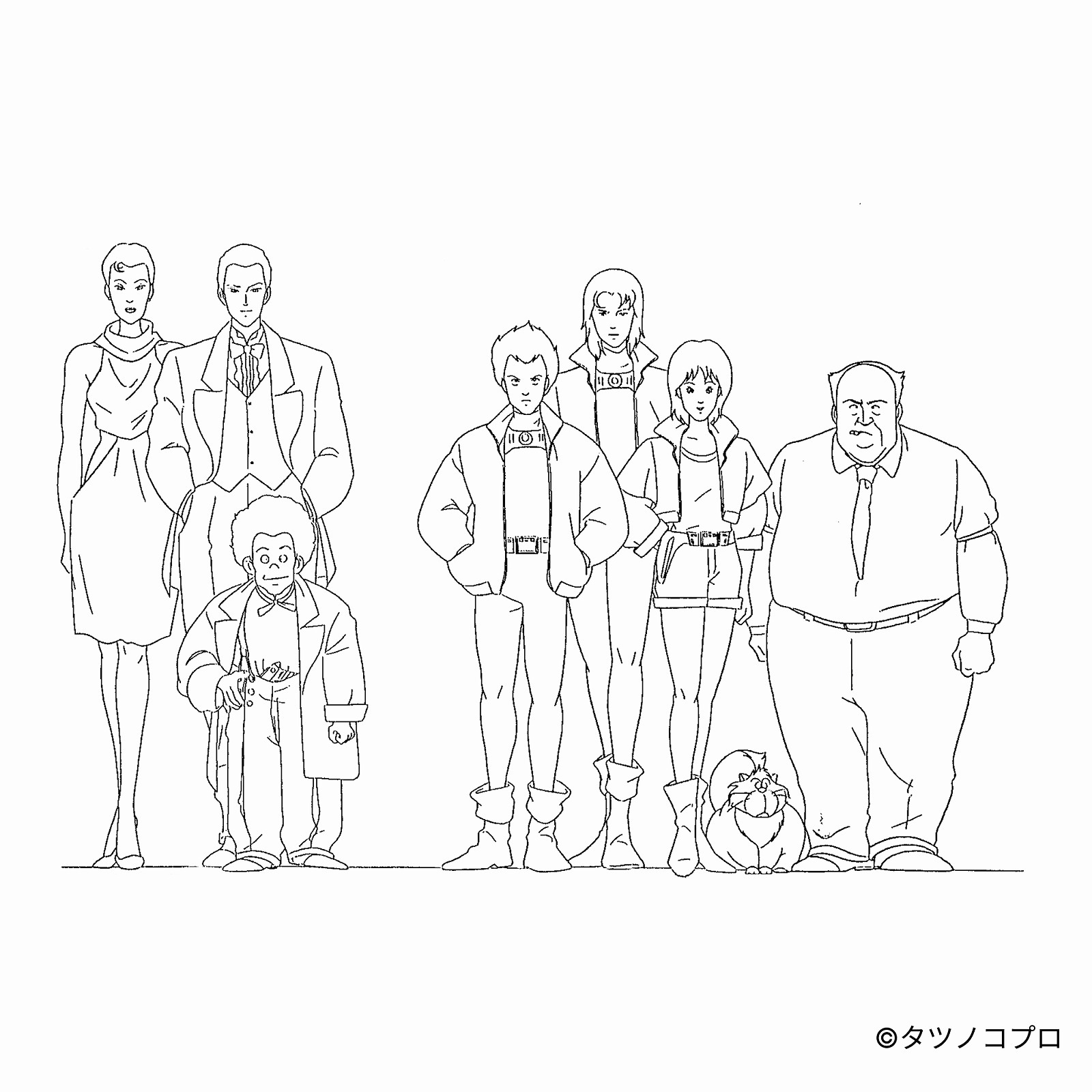 未来警察ウラシマン/プリントドローイングTシャツ(マグナポリス&ネクライム)/ホワイト