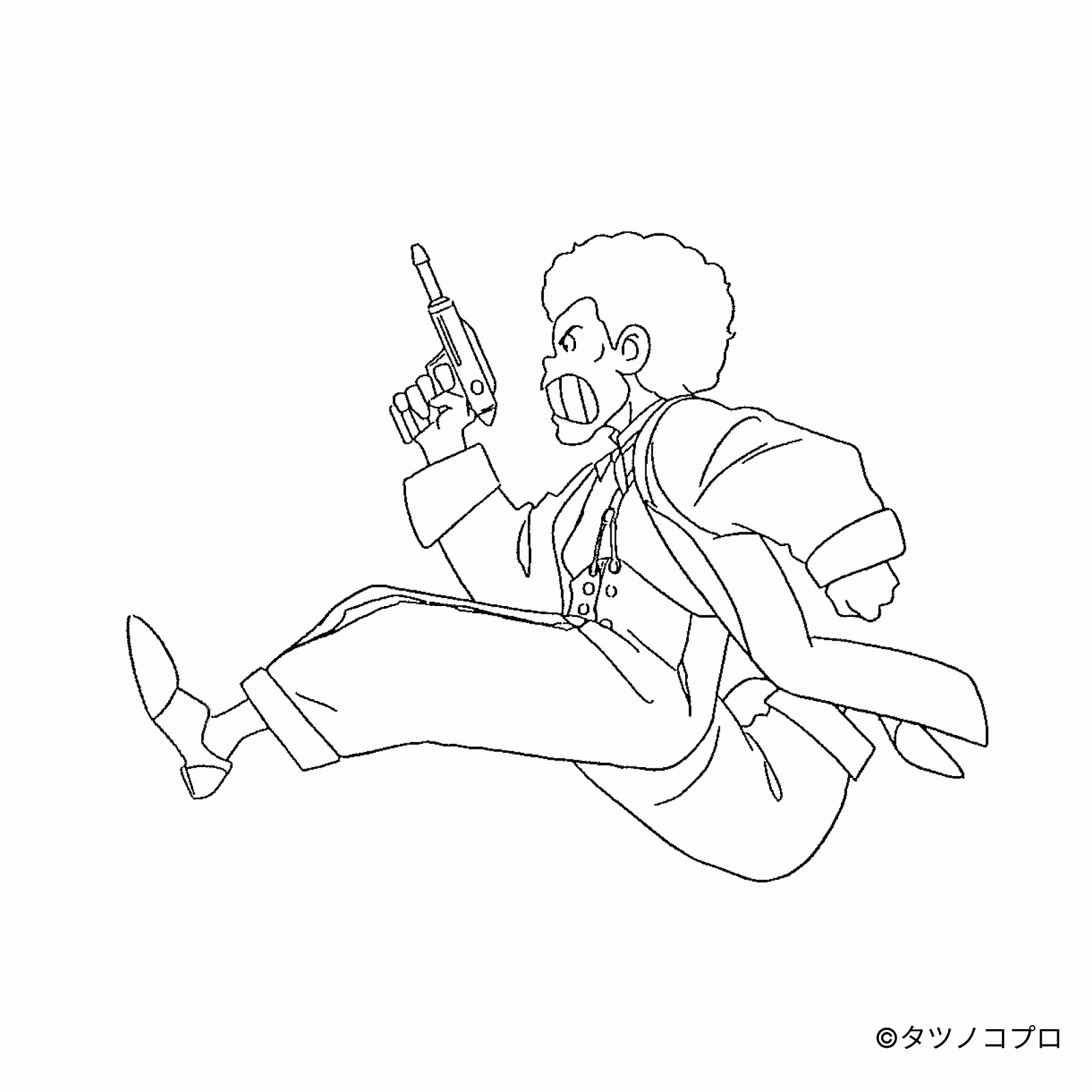 未来警察ウラシマン/プリントドローイングTシャツ(ジダンダ)/ホワイト