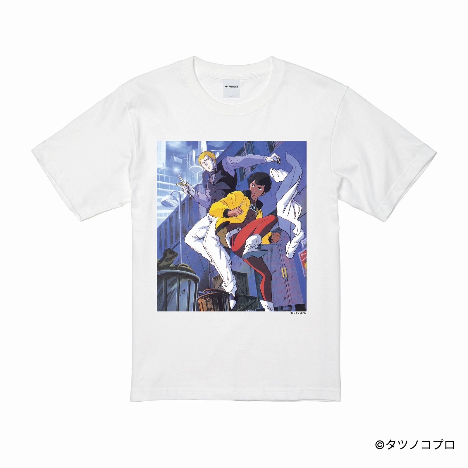 未来警察ウラシマン/プリントキービジュアルTシャツ(リュウ×ルードビッヒ①)/ホワイト