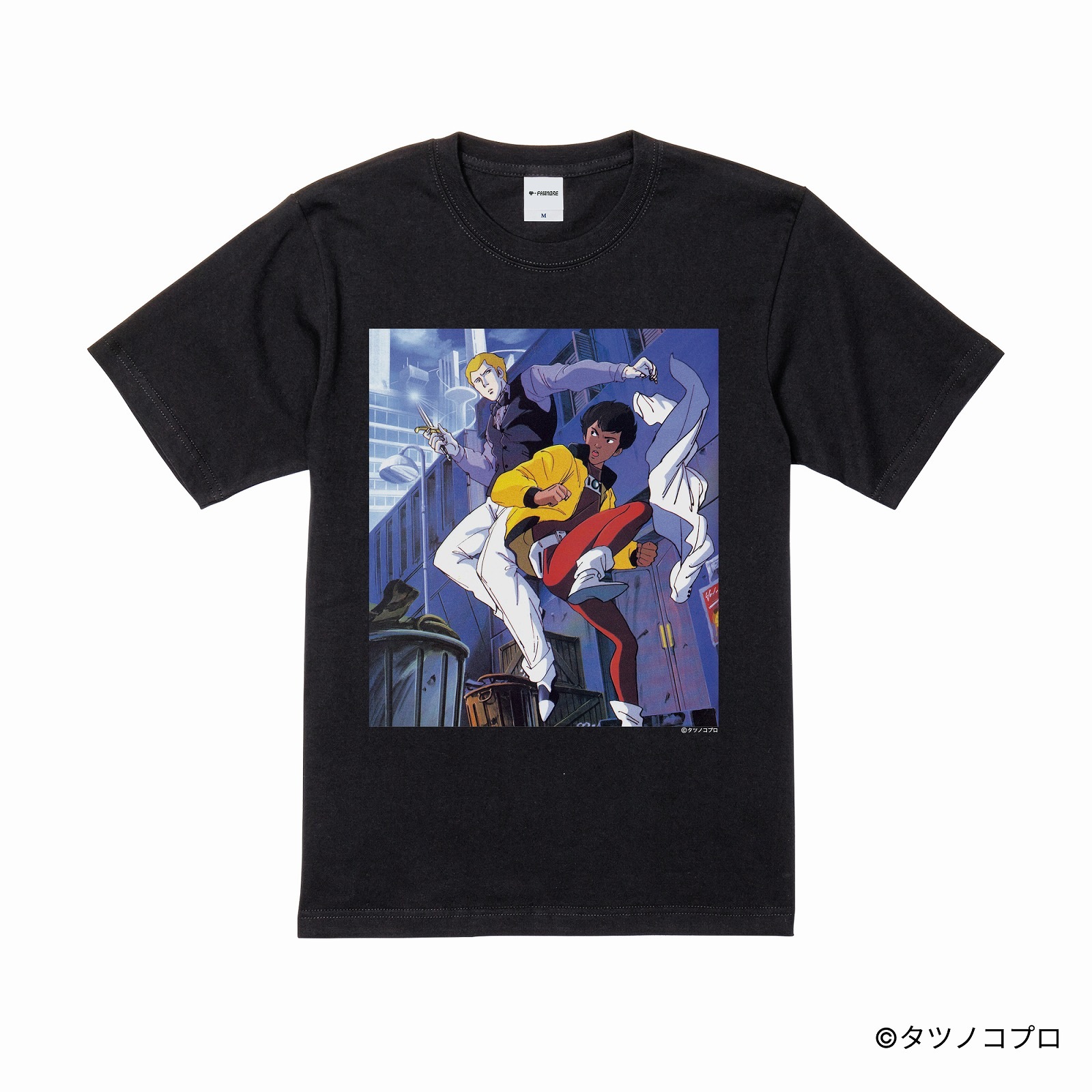 未来警察ウラシマン/プリントキービジュアルTシャツ(リュウ×ルードビッヒ①)/ブラック