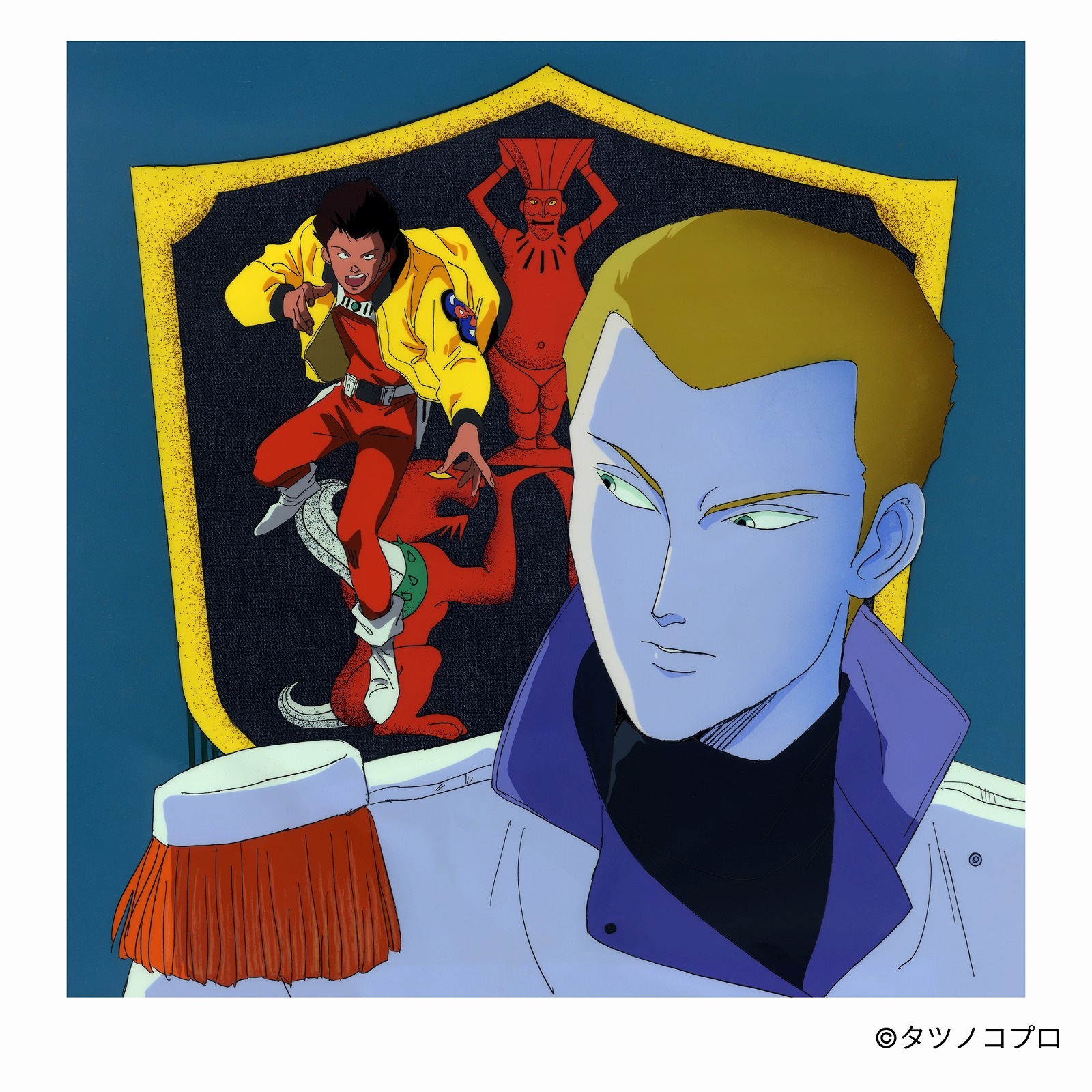 未来警察ウラシマン/プリントキービジュアルTシャツ(リュウ×ルードビッヒ②)/ホワイト