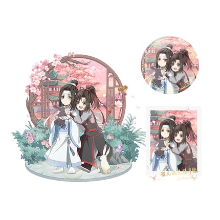 魔道祖師 バレンタイン アクリルスタンド 缶バッジ アクリルエンドブック 魔道祖師アニメ-童稚逐兔シリー ズ 缶バッジ＋アクリルスタンド セット