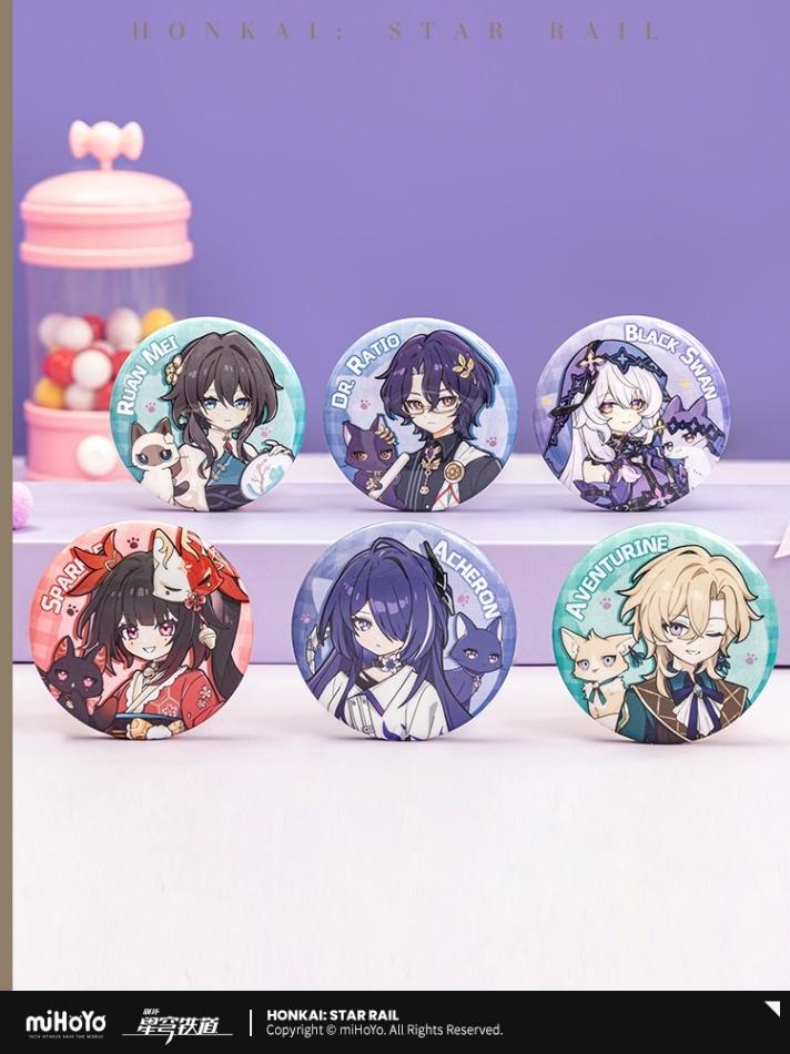 【崩壊スターレイル】アベンチュリン 缶バッジ ちびネコシリーズ 公式正規品 崩壊:スターレイル ちびネコシリーズ 缶バッジ 11月仮予約 崩壊
