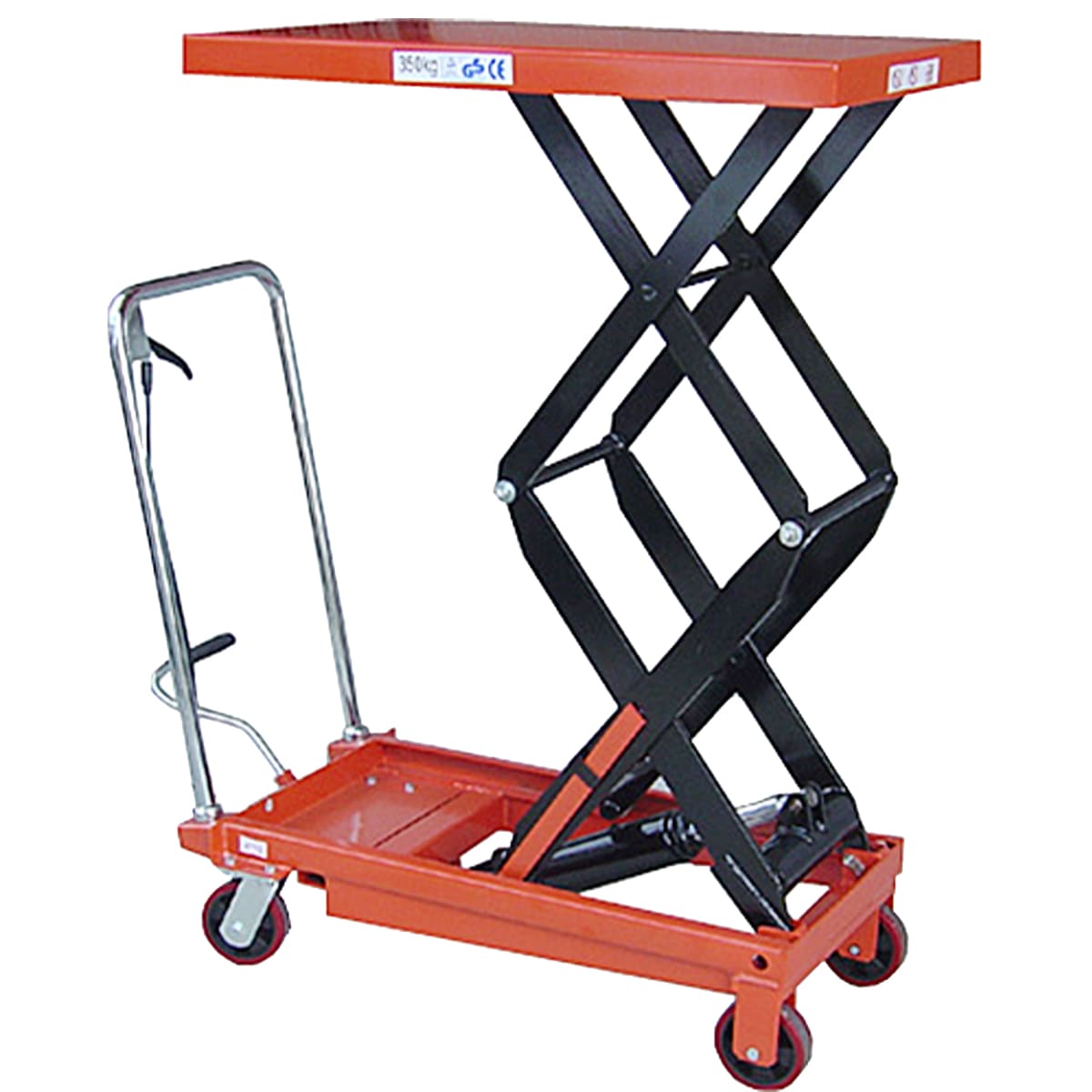 油圧テーブル運搬車350㎏　高上昇タイプ