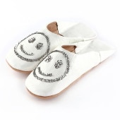 メンズ スマイルスパンコール バブーシュ ホワイト