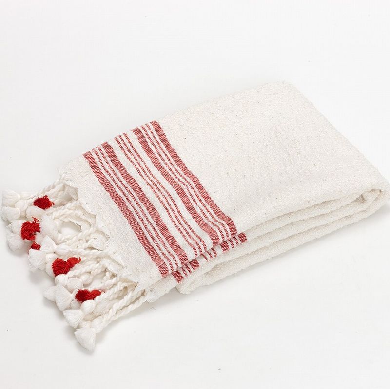 フリンジタオル2　L　レッド