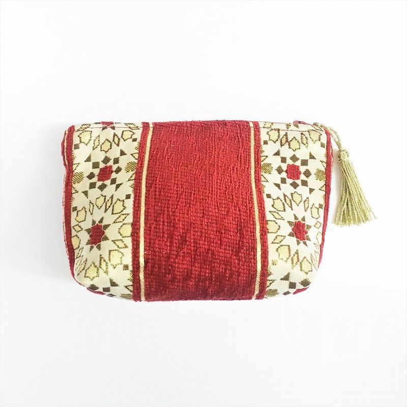 ラインアラベスクポーチS　レッド