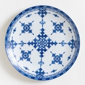 【モロッコ3大陶器/フェズ】コセマ　プレートL　トゥアレグブルー