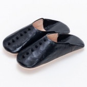 メンズボタン バブーシュ　ブラック