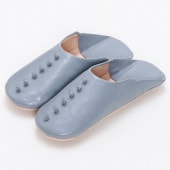 メンズボタン バブーシュ　グレー