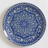 【モロッコ3大陶器/フェズ】コセマ　プレートL　フェズグリーン