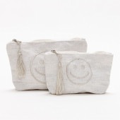 スマイルホワイトポーチ　シルバー