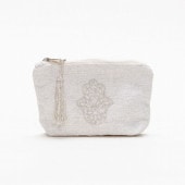 ファティマハンドホワイトポーチミニ　シルバー