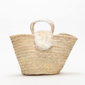 エコファーフラップバスケットL　ホワイト