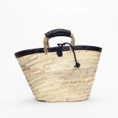 フチレザーロープバスケット　ブラック　L