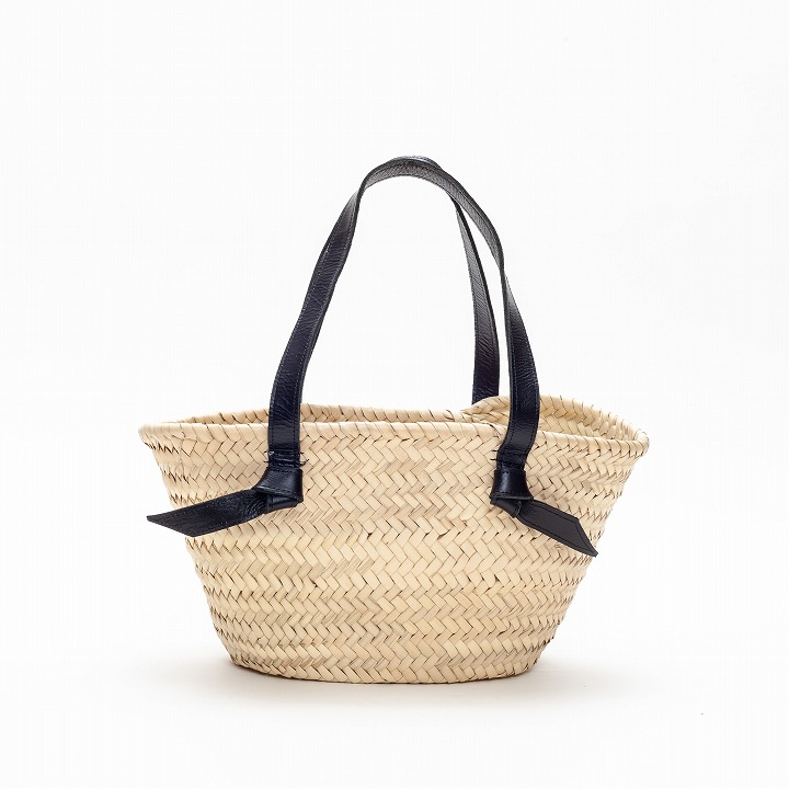 レザータイハンドルバスケット　ブラック　M