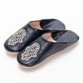 ファティマハンド刺繍 バブーシュ　ブラック