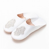 ファティマハンド刺繍 バブーシュ　ホワイト