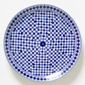 【モロッコ3大陶器/フェズ】コセマ　プレートL　フェズブルー