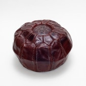 レザーステッチプフS　ブラウン