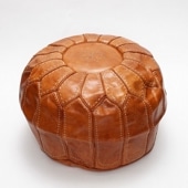 レザーステッチプフL　キャメル