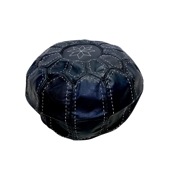 レザーステッチプフS　ブラック