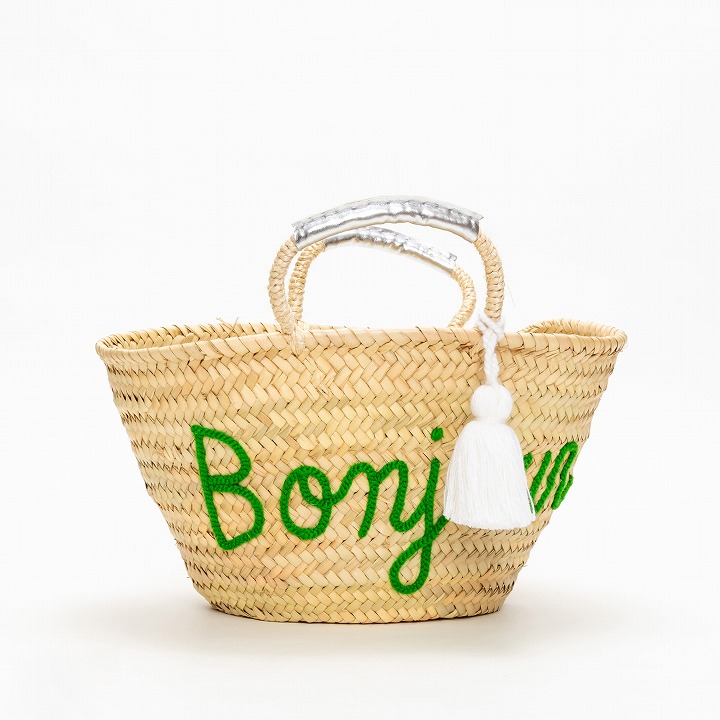 タッセルメッセージバスケット Bonjour　グリーン