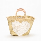 ハートフリンジバスケット　ホワイト