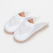 ハートスパンコール バブーシュ クリア