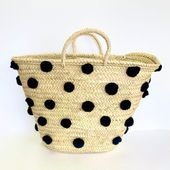 水玉バスケットLL　ブラック