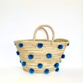 水玉バスケットM　ターコイズ