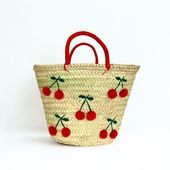 サクランボ毛糸バスケット　レッド