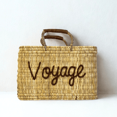 メッセージスクエアバスケット　Voyage　キャメル