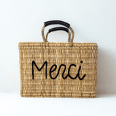メッセージスクエアバスケット Merci　ブラック