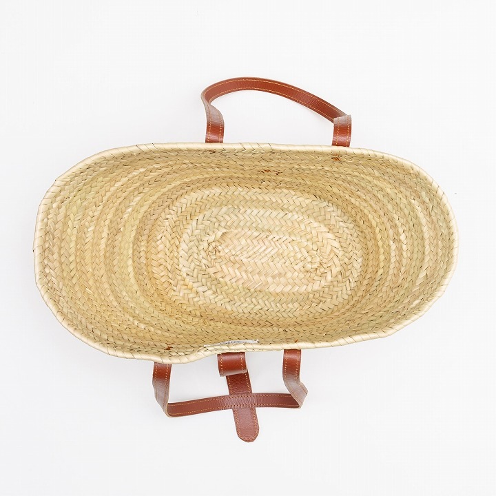 ロングレザーベルトバスケットL　キャメル