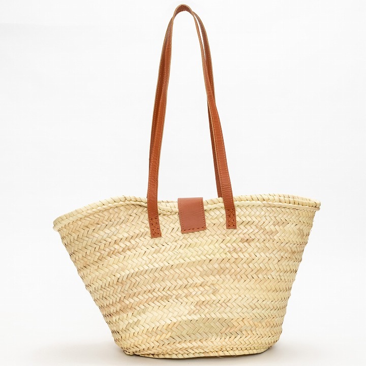 レザーベルトバスケットLL　キャメル