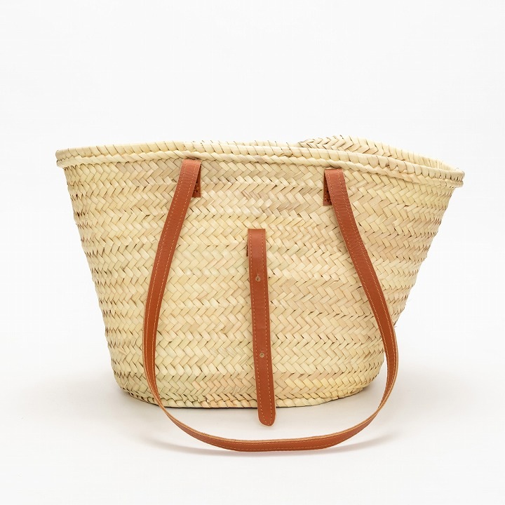 レザーベルトバスケットLL　キャメル