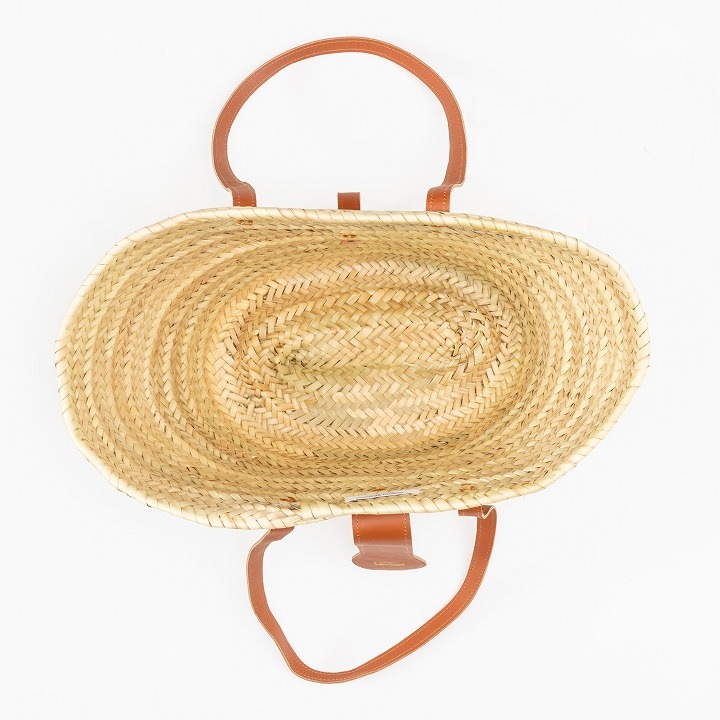 レザーベルトバスケットLL　キャメル