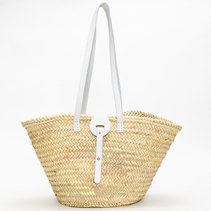 レザーベルトバスケットLL　ホワイト