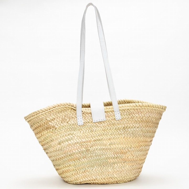 レザーベルトバスケットLL　ホワイト