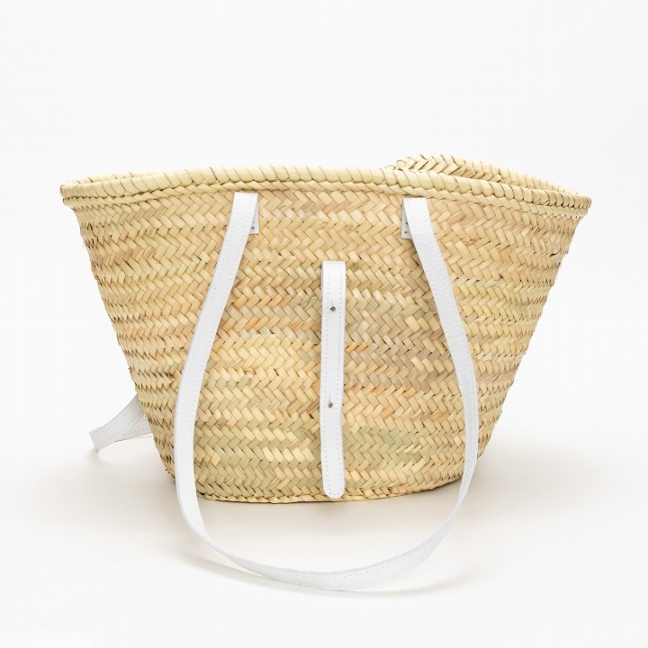 レザーベルトバスケットLL　ホワイト