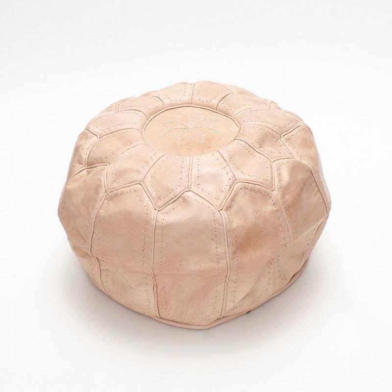 レザーステッチプフS　ナチュラル