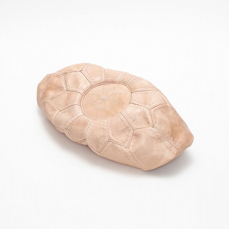 レザーステッチプフS　ナチュラル