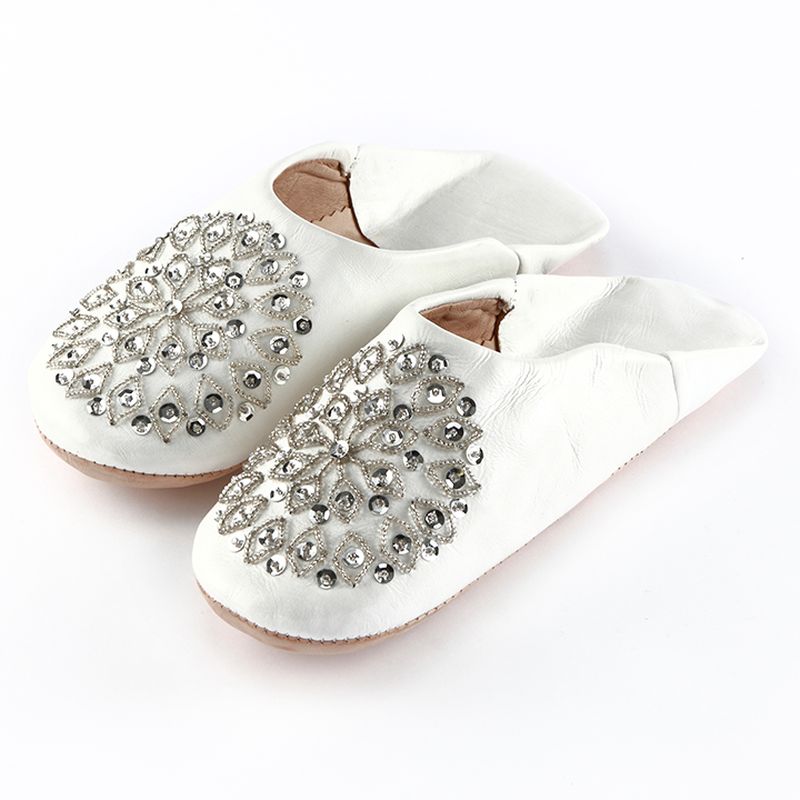 スパンコール バブーシュ ホワイト