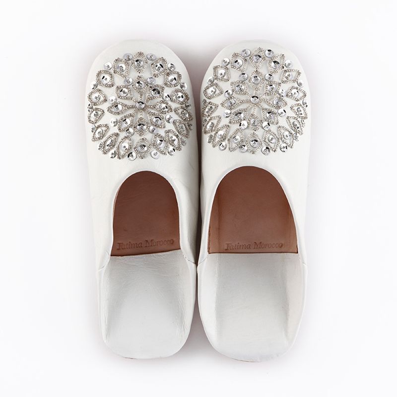 スパンコール バブーシュ ホワイト