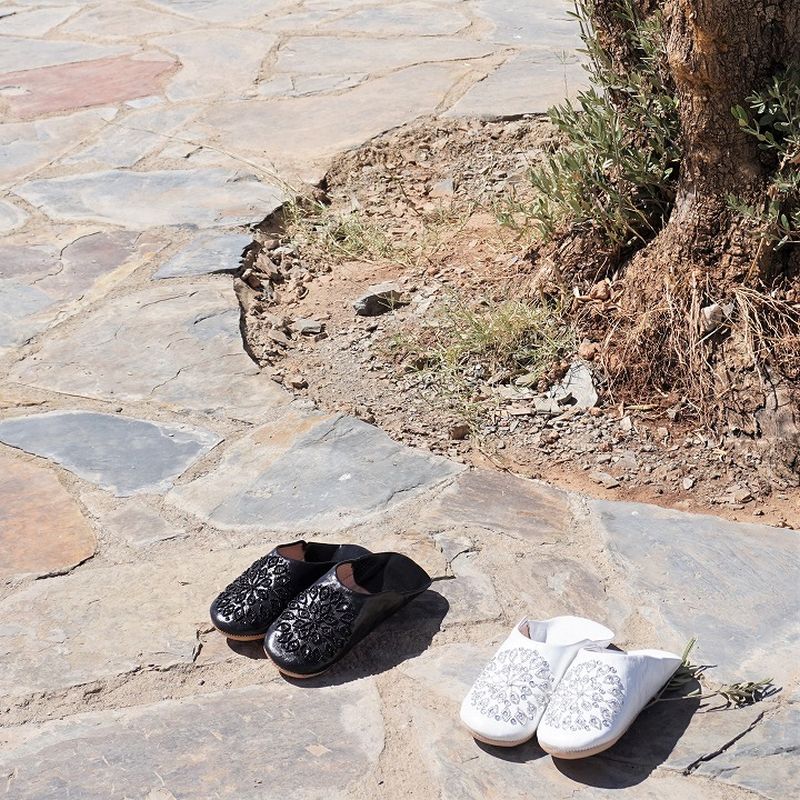 スパンコール バブーシュ ホワイト